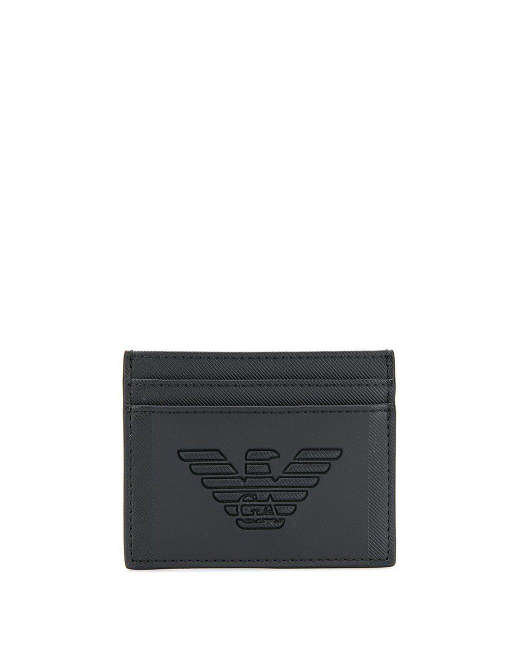 Emporio Armani Logo Credit Card Case Holder in Black for Men - Save 4% ...