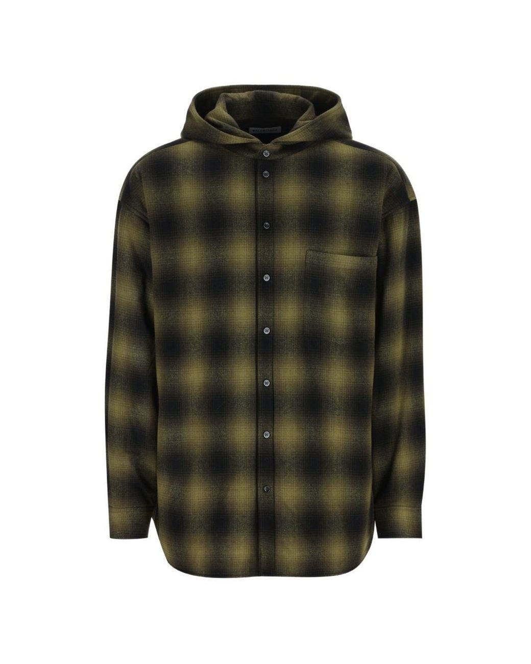 Balenciaga Green Checked Flannel Shirt for men