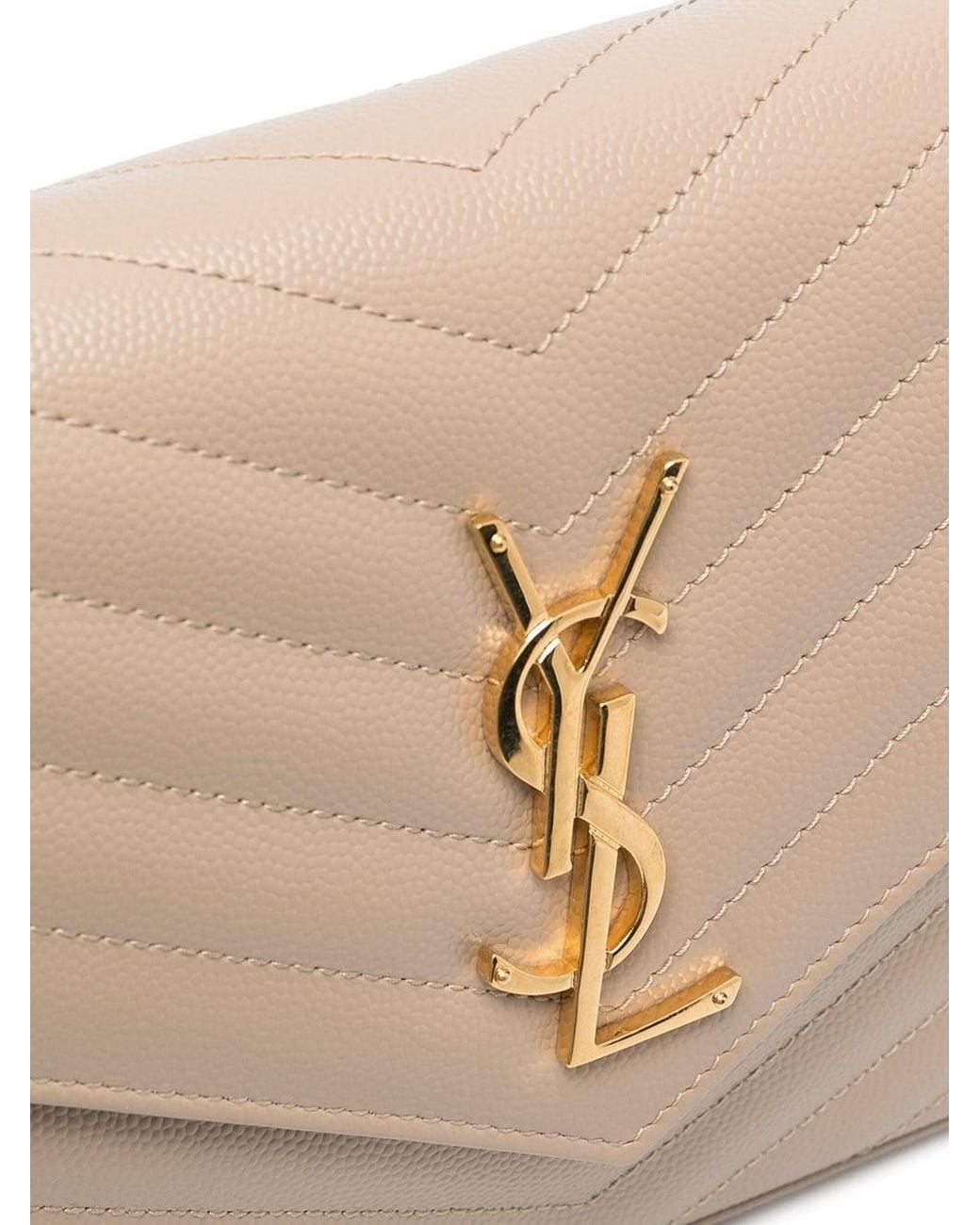 Saint Laurent Natural Monogram Grain De Poudre