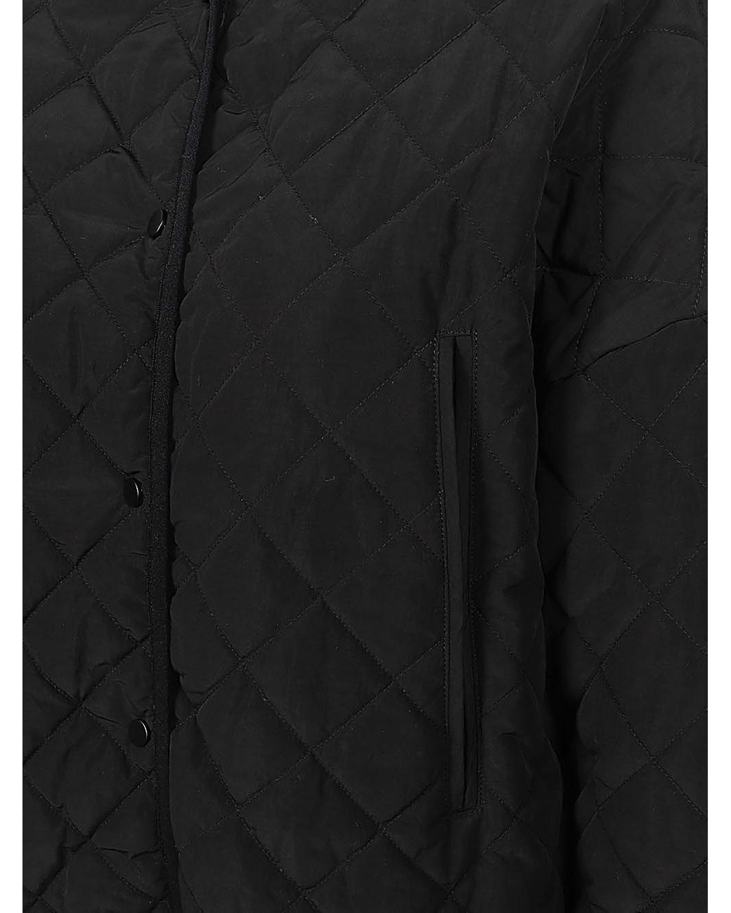 Sandbeige Black Nylon Quilted Jacket
