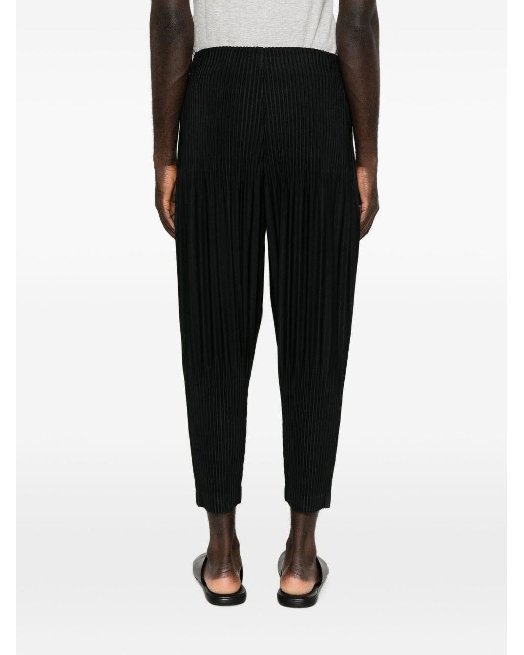 Homme Plissé Issey Miyake Black Pleated Trousers for men