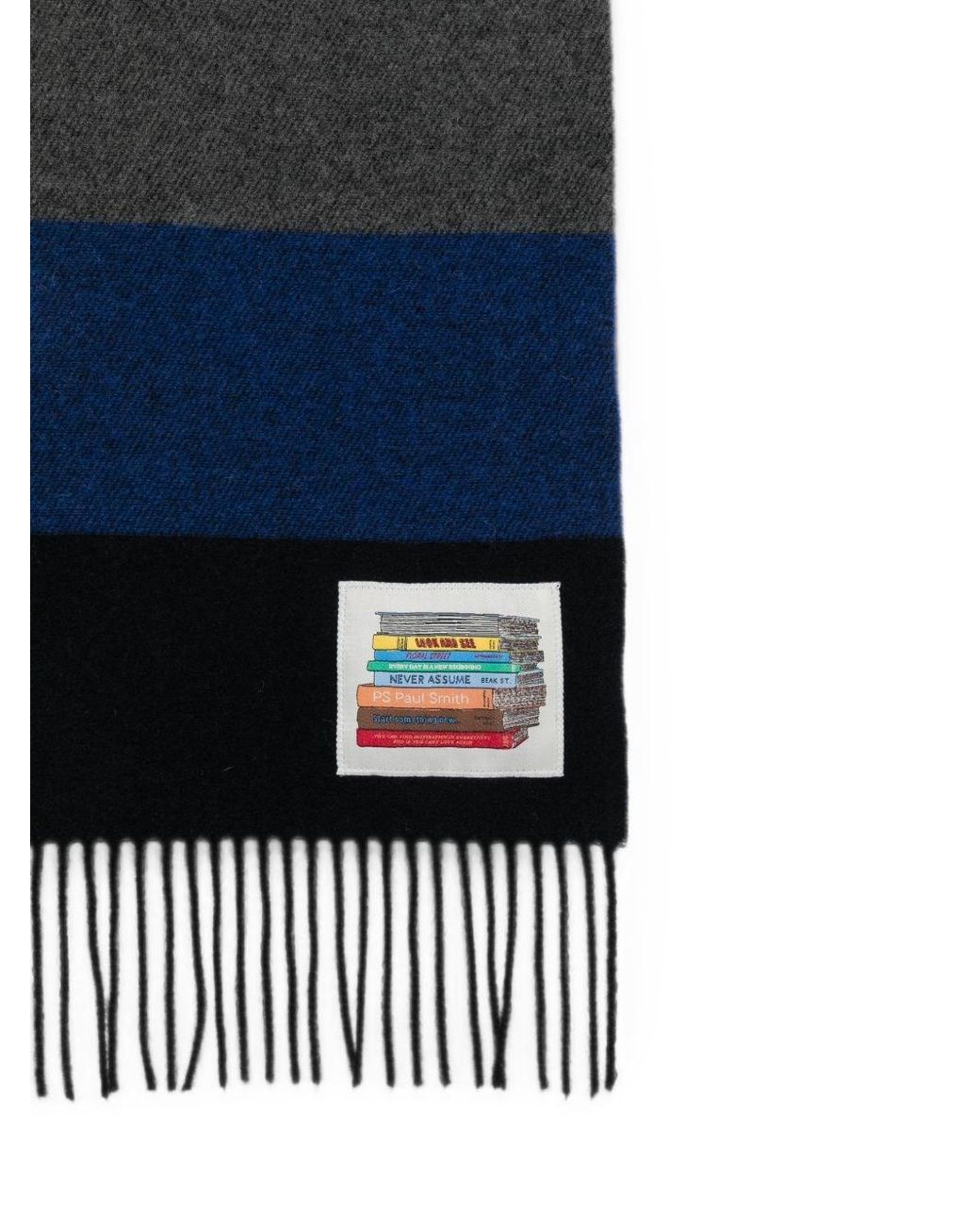 Paul Smith Blue Wool Scarf for men