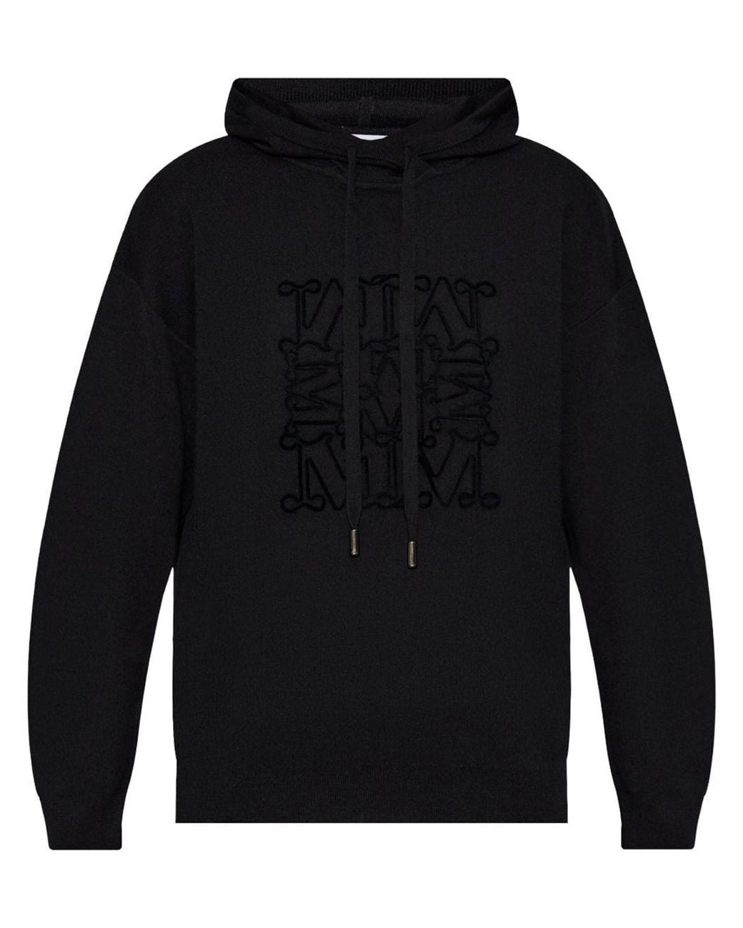 Max Mara Blue Logo Wool Hoodie