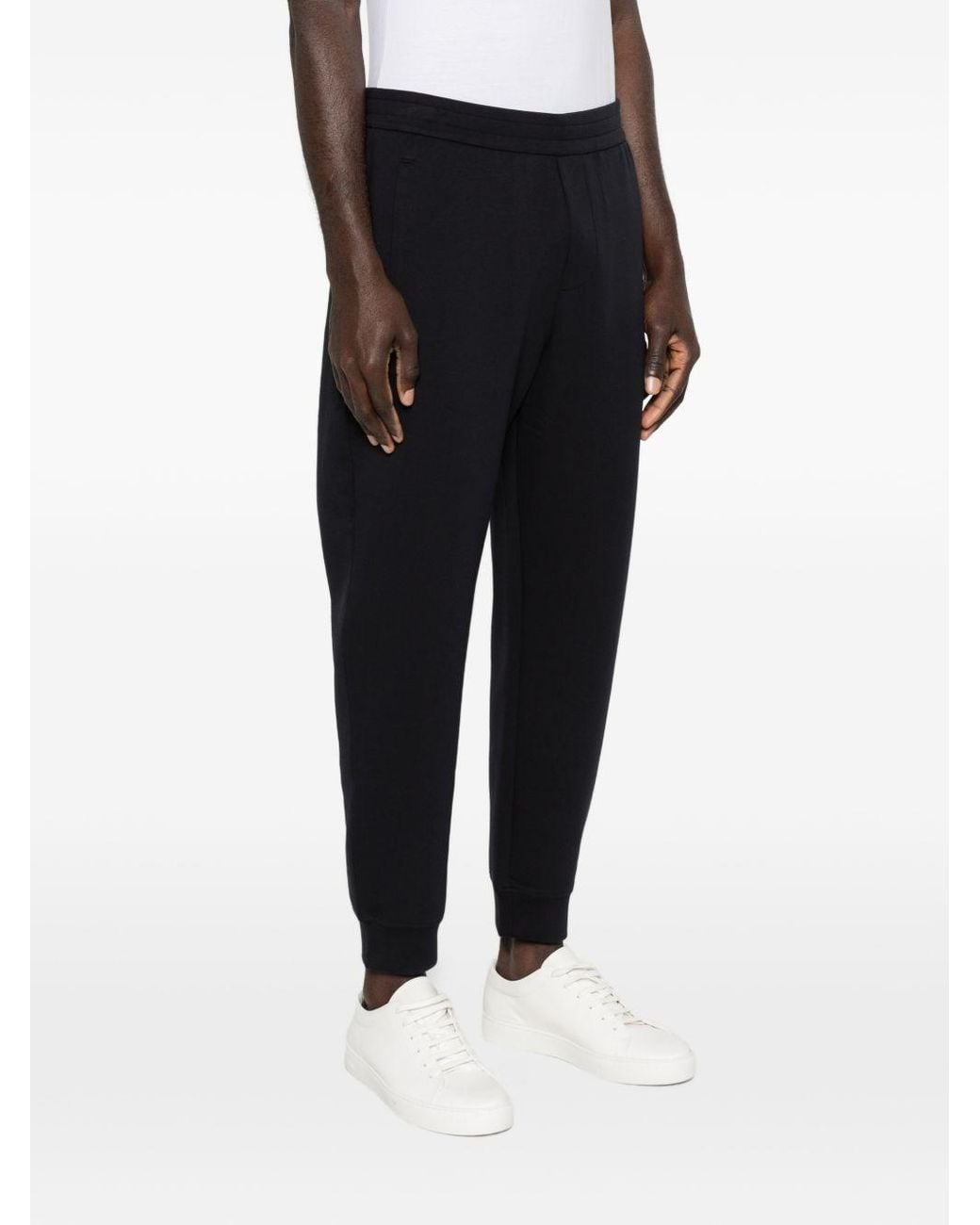 Emporio Armani Black Logo Cotton Sweatpants for men