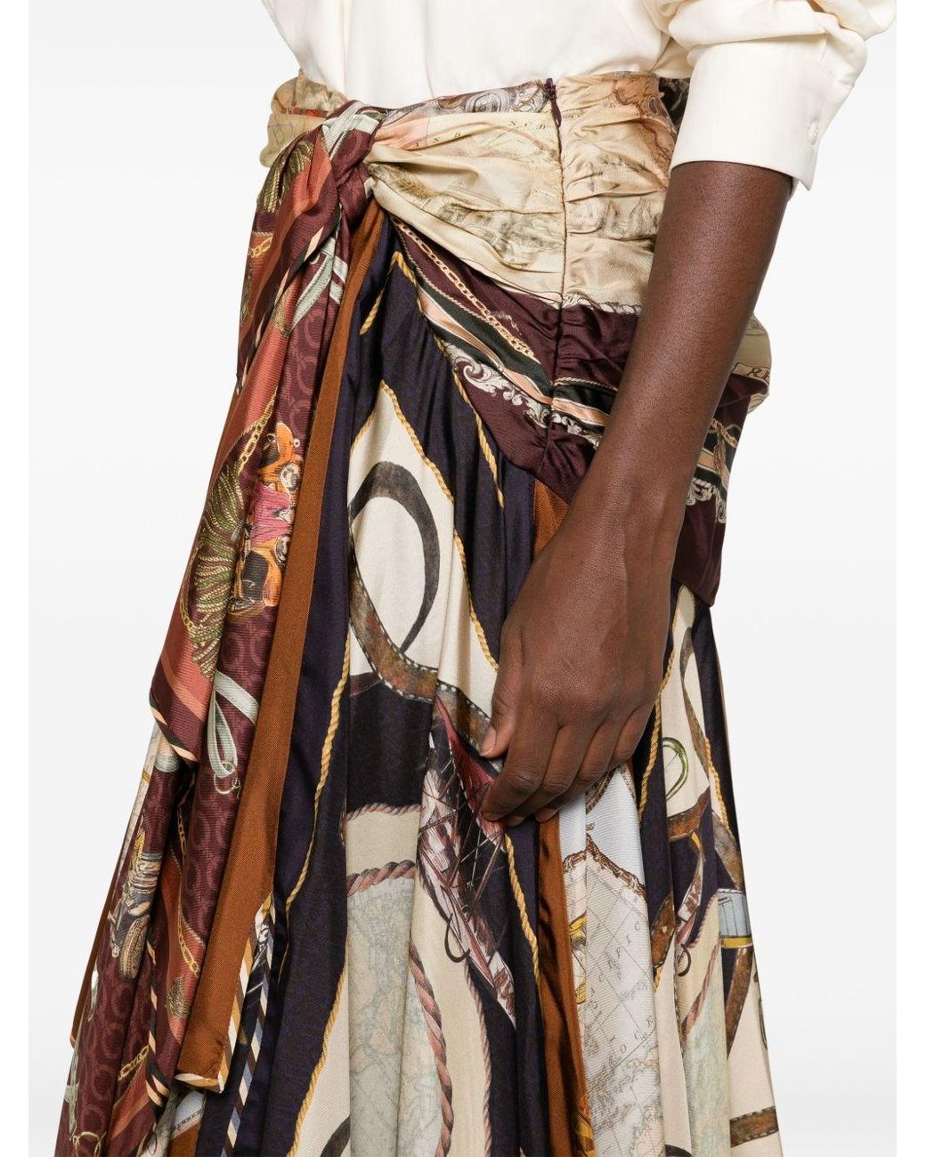Zimmermann White Valiant Printed Silk Skirt