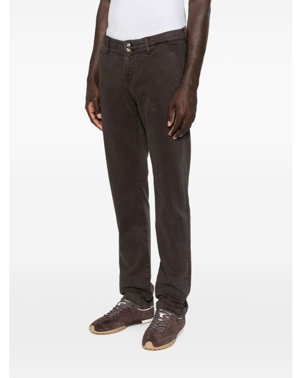 Jacob Cohen Gray Slim Fit Cotton Trousers for men