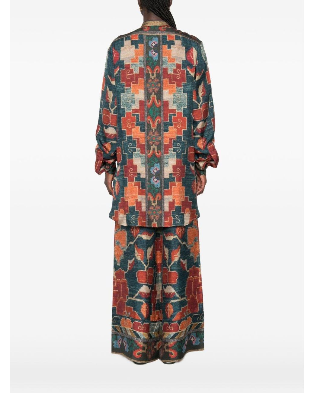 Pierre Louis Mascia White Printed Silk Shirt
