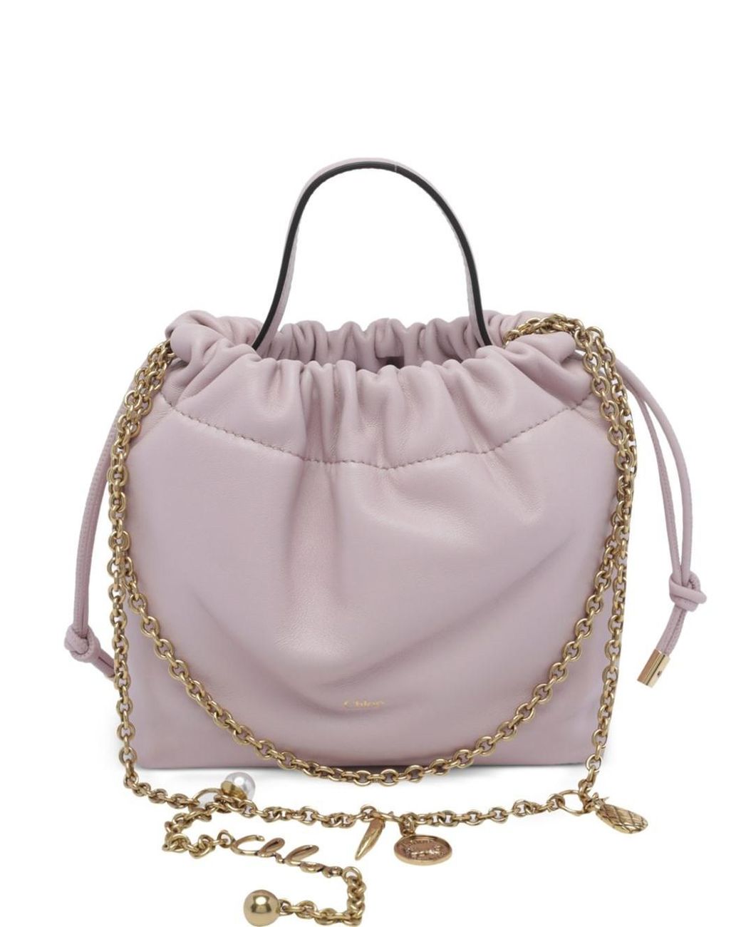 Chloé Purple Icons Leather Mini Bucket Bag