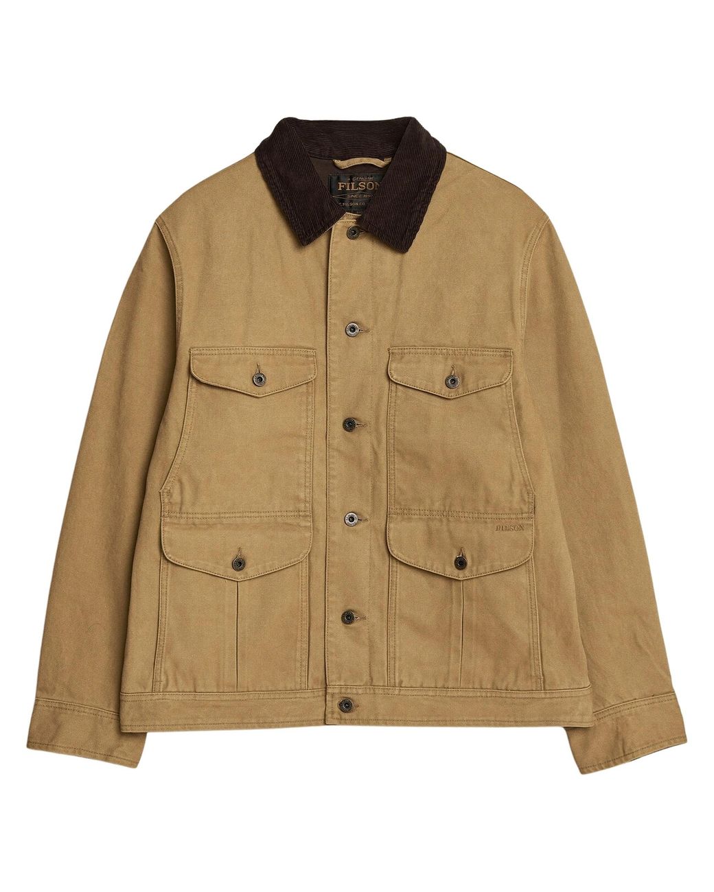 Filson Brown Rustic Canvas Journeyman Canvas Jacket Antique Bronze for men