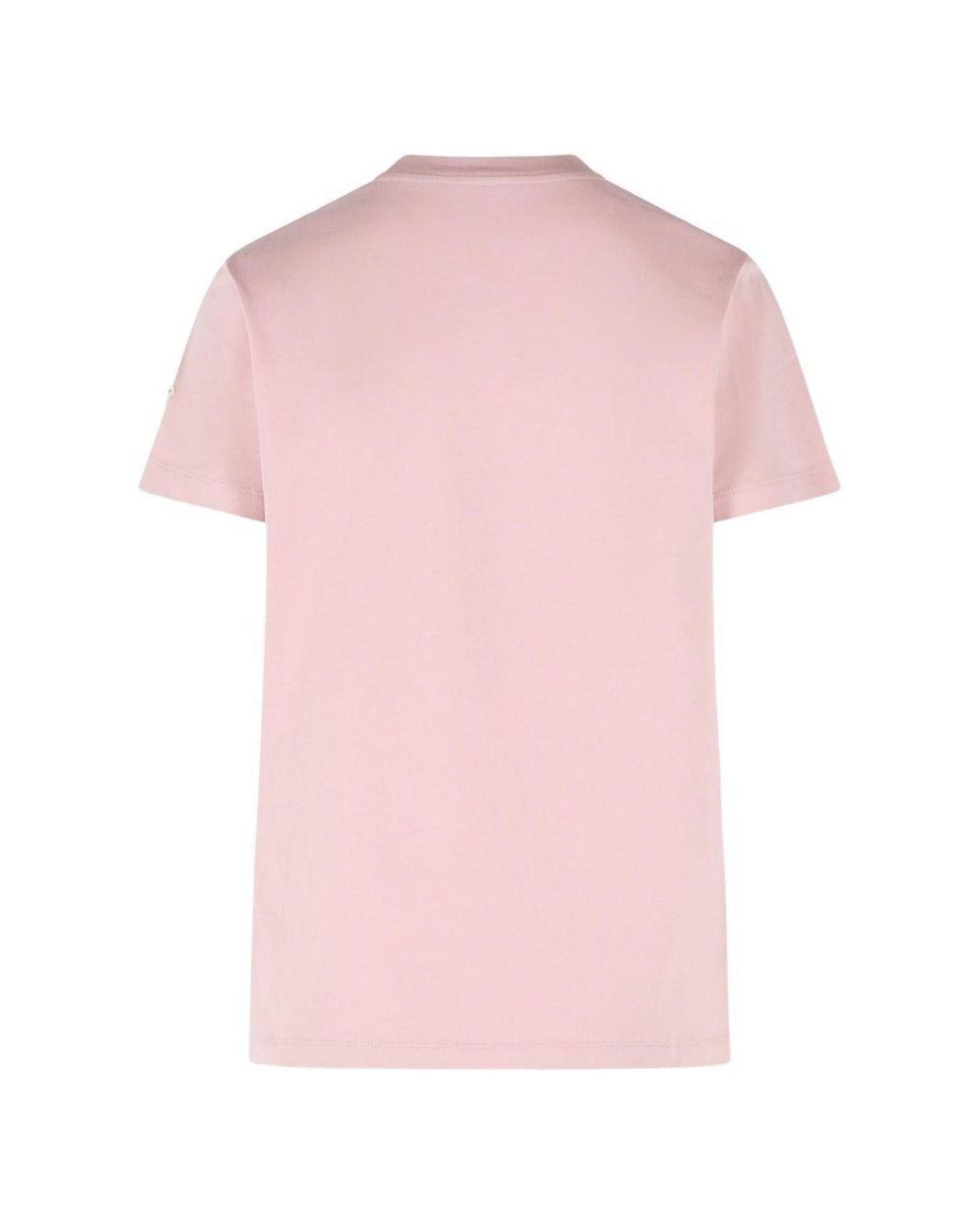 Moncler Pink Logo Cotton T-Shirt