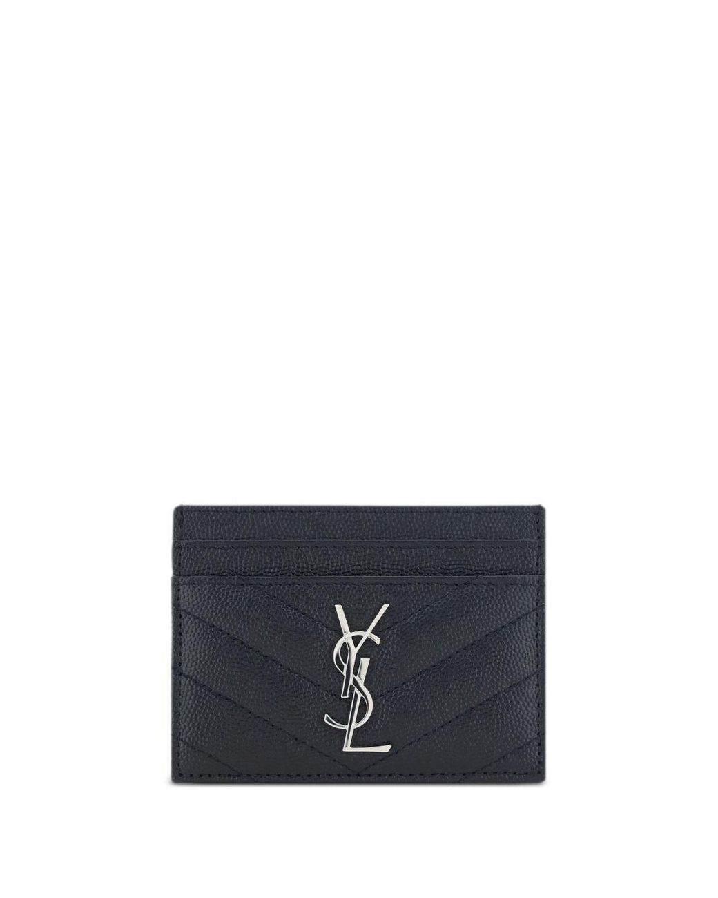 Saint Laurent Blue Cassandre Leather Card Case