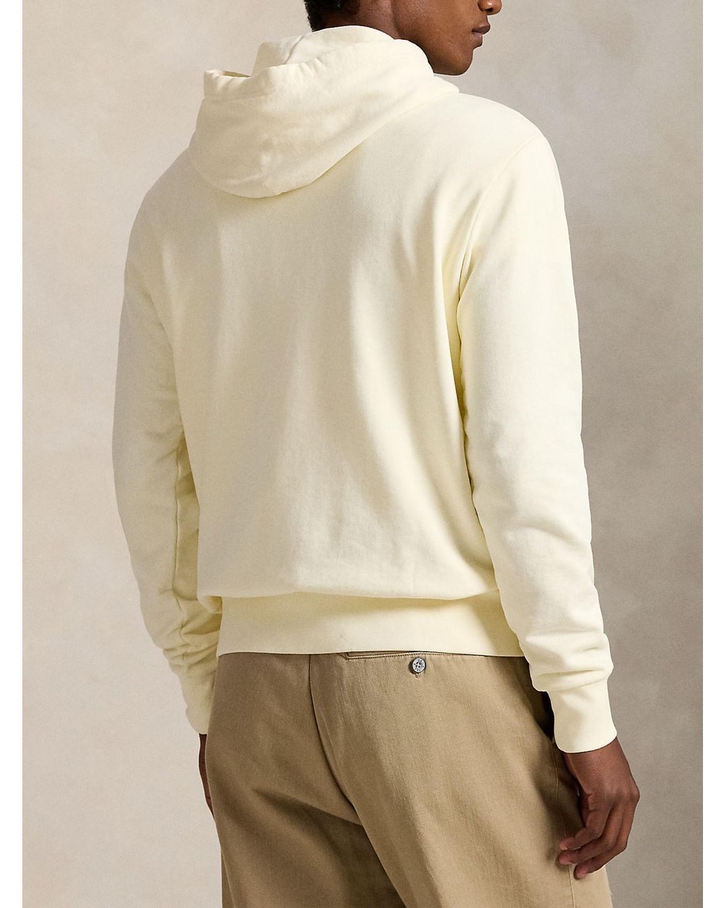 Ralph Lauren White Loopback Fleece Sweatshirt for men