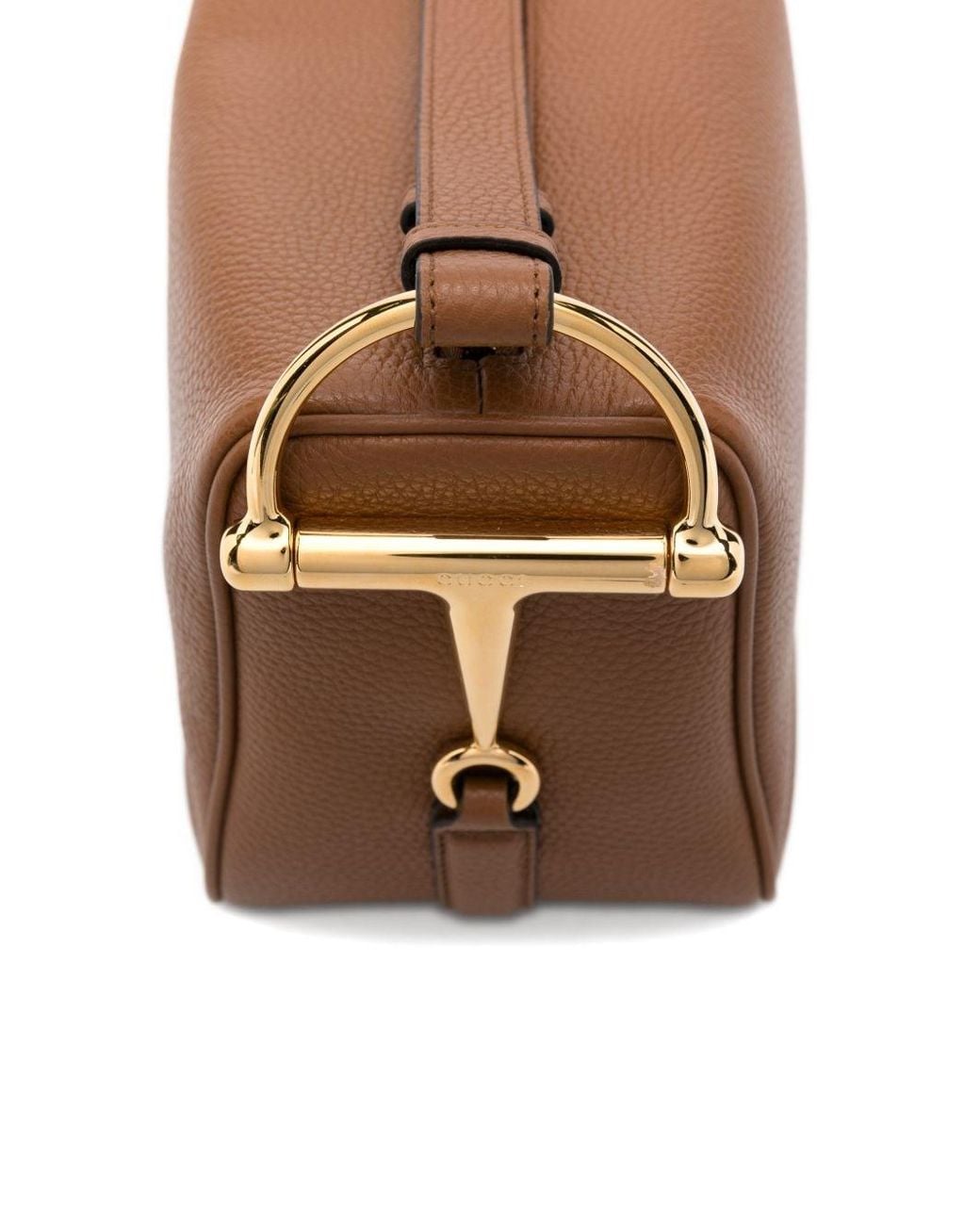 Gucci Brown Half Horsebit Medium Leather Shoulder Bag
