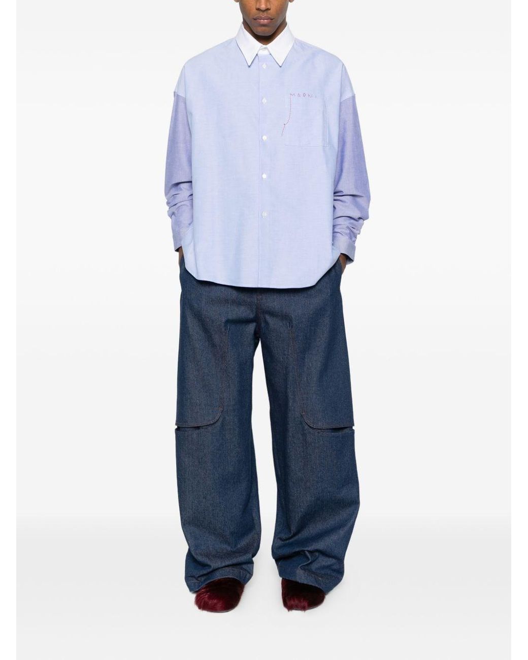 Marni Blue Cotton Shirt for men