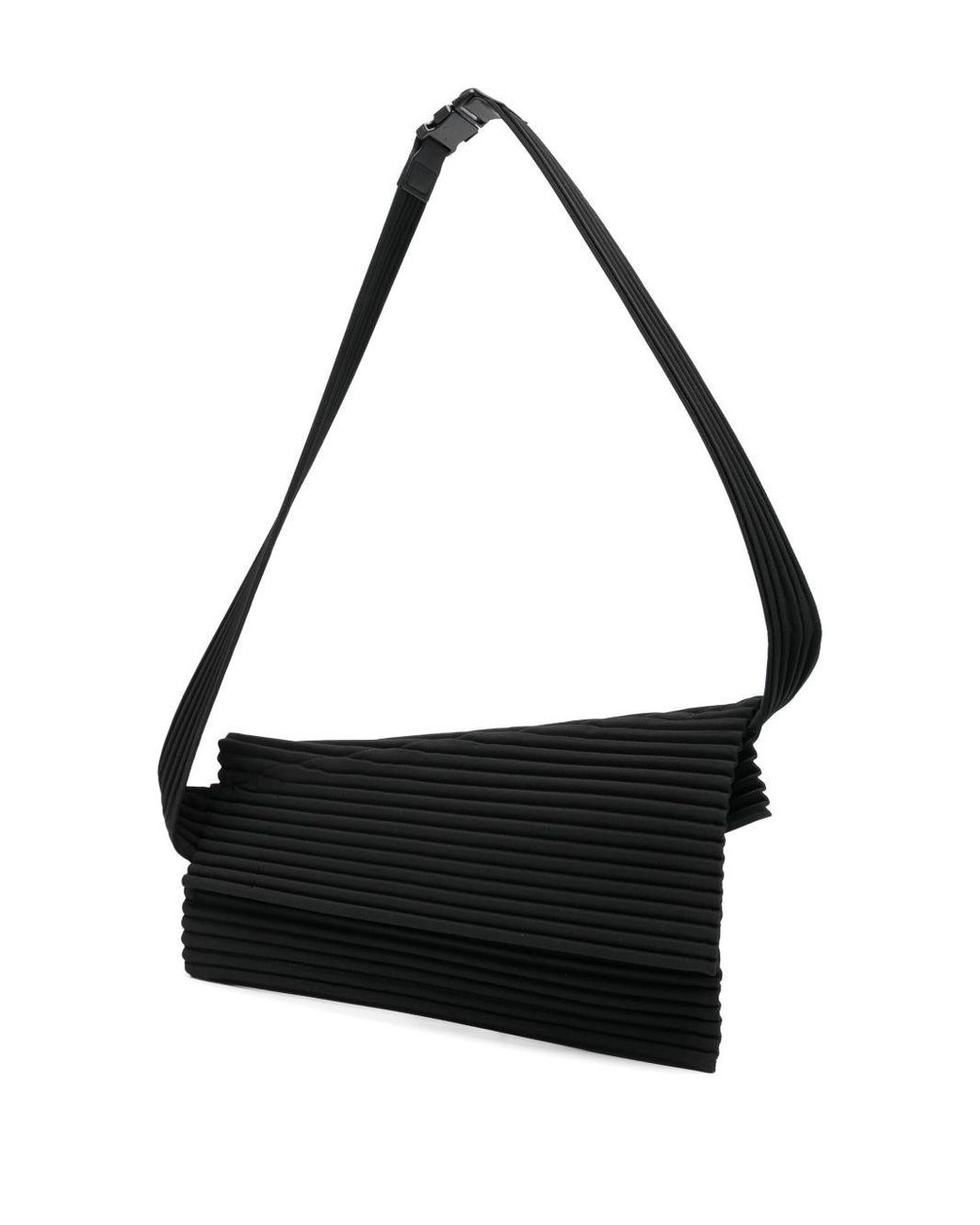 Homme Plissé Issey Miyake Overlap Shoulder Bag in Black for