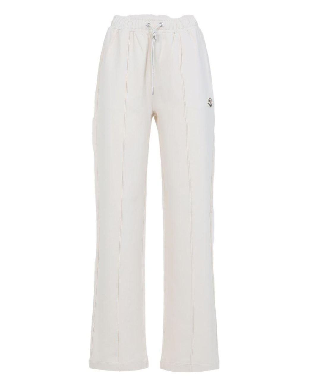 Moncler White Logo Cotton Sweat Pants