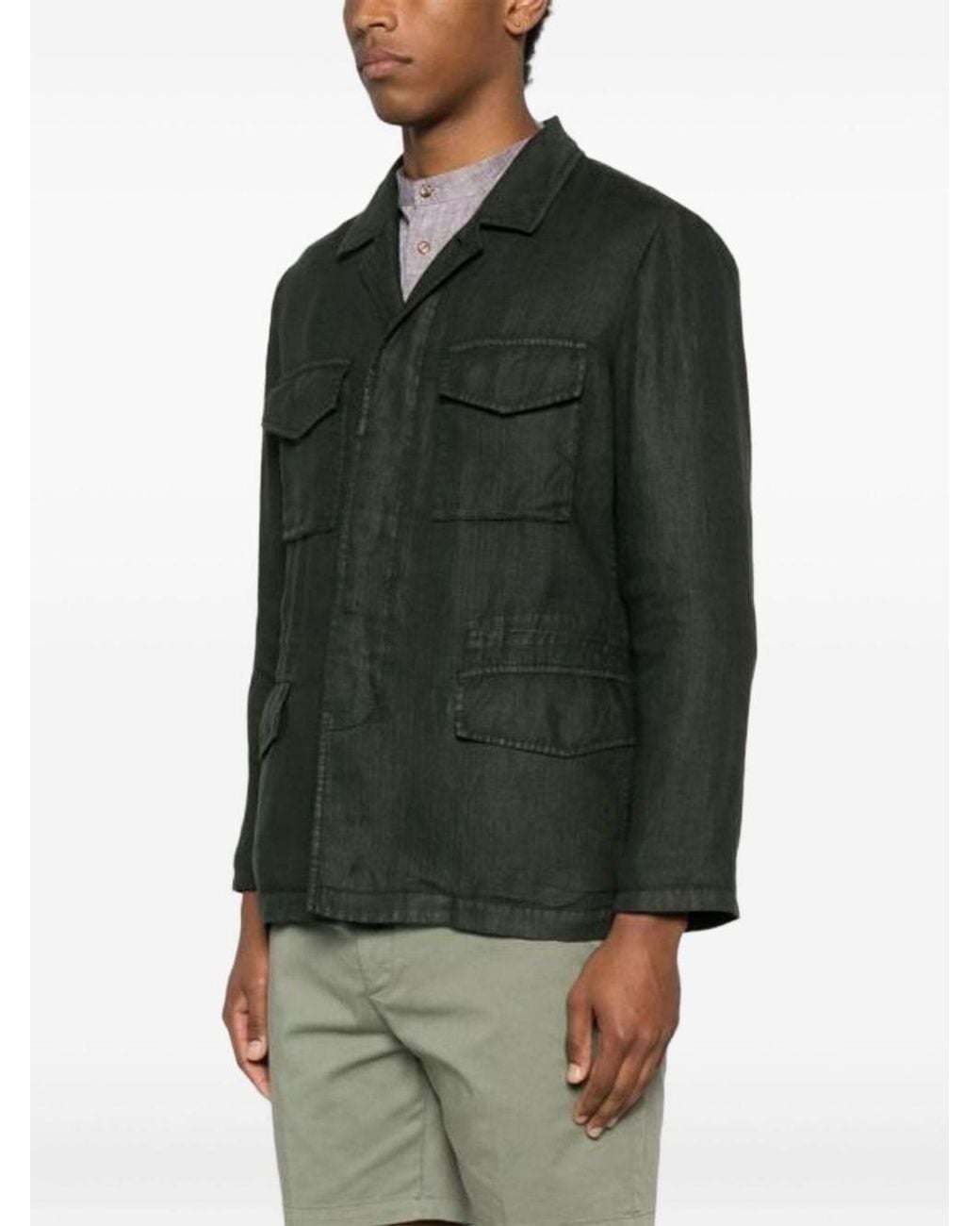 Boglioli Green Point Collar Utility Jacket for men