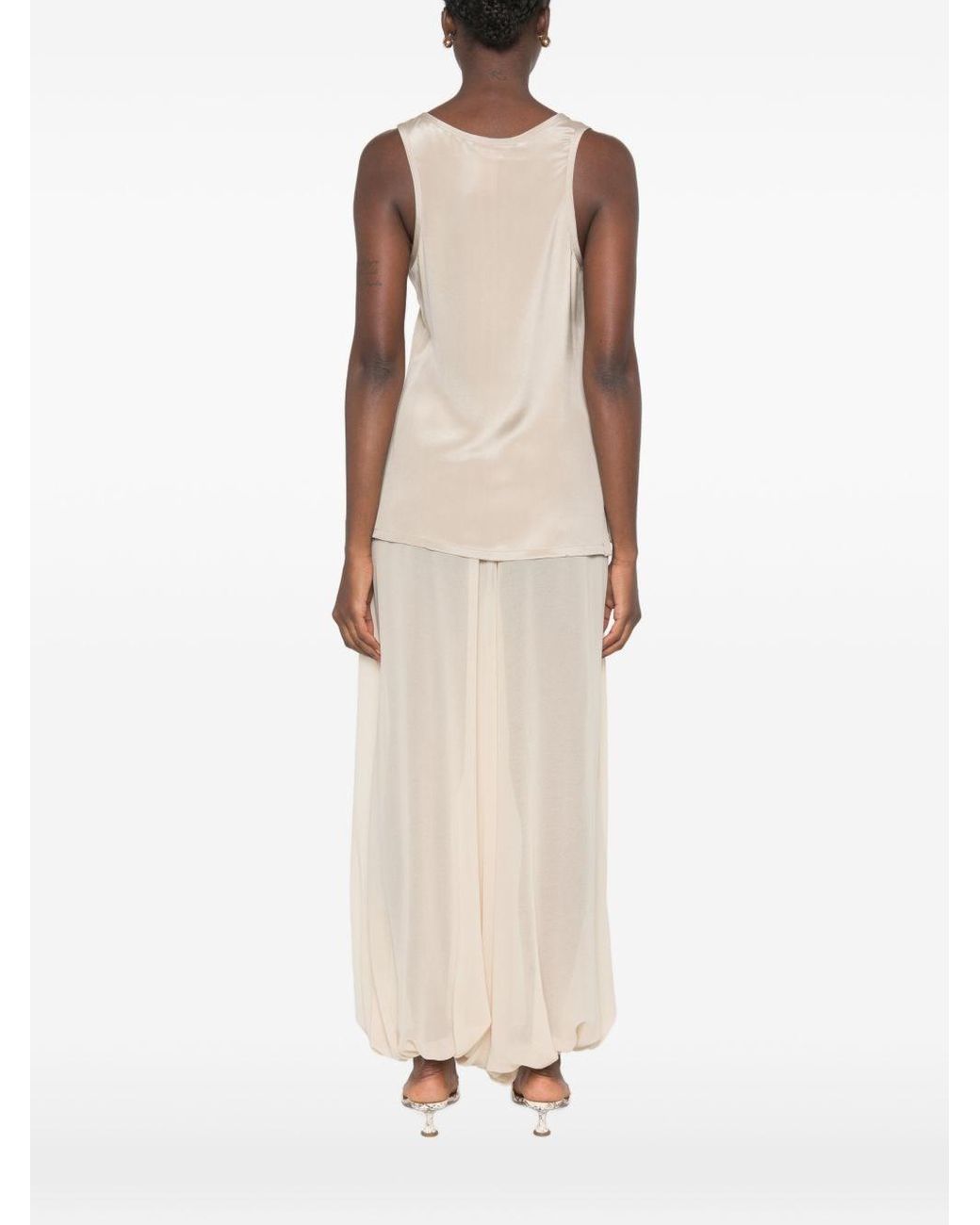 Max Mara White Silk Tank Top