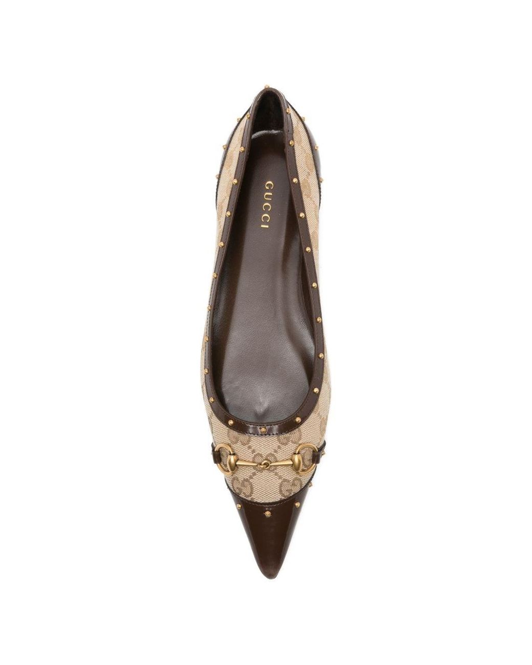 Gucci White Logo Ballet Flats