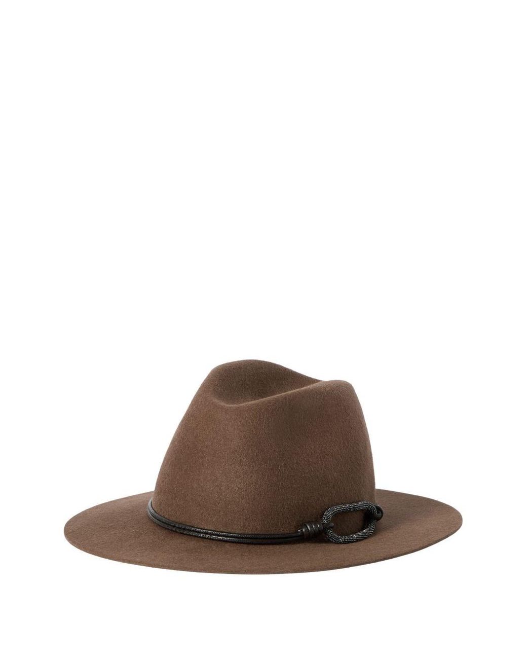 Brunello Cucinelli Brown Felt Fedora Hat