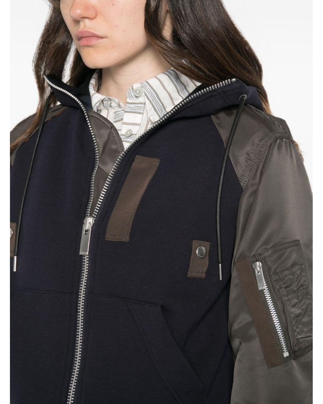 Sacai Black Cotton Blend Hoodie