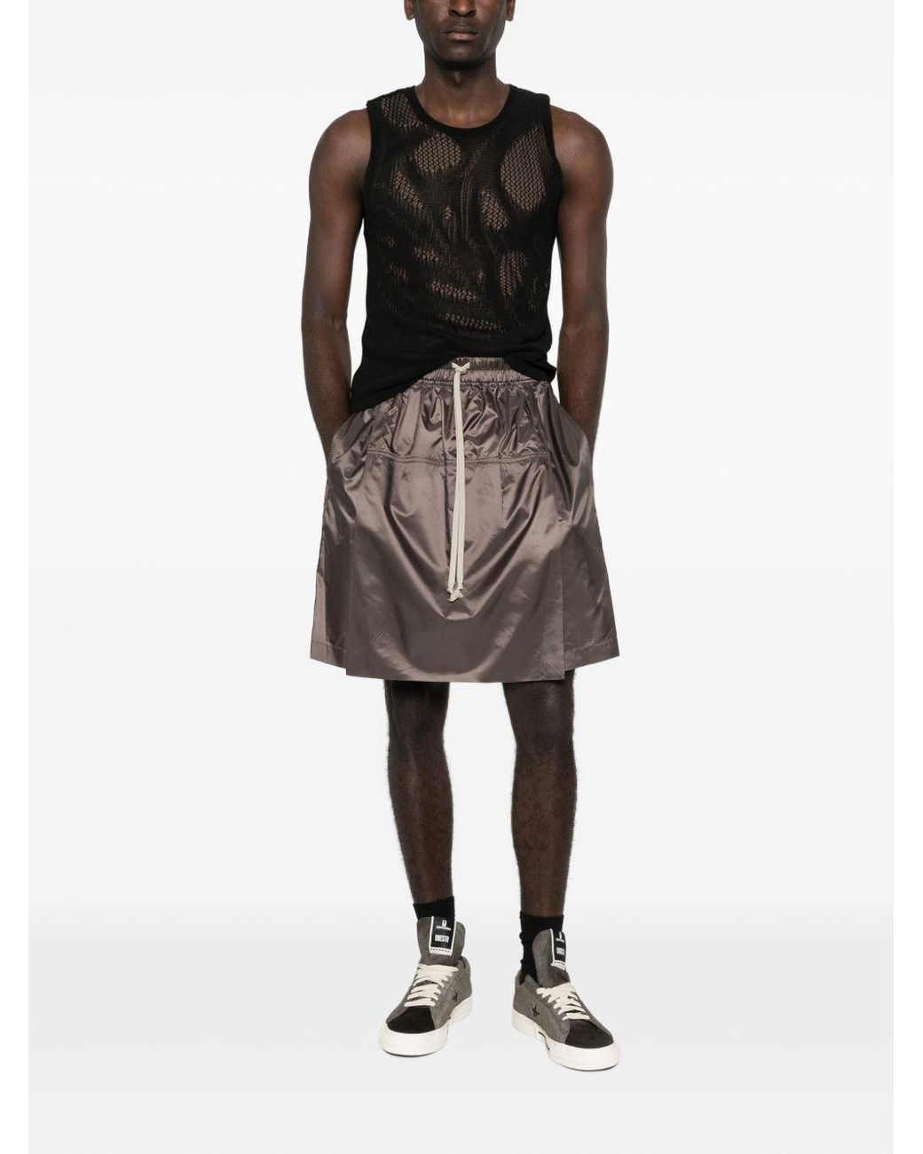 Moncler Brown Nylon Midi Skirt