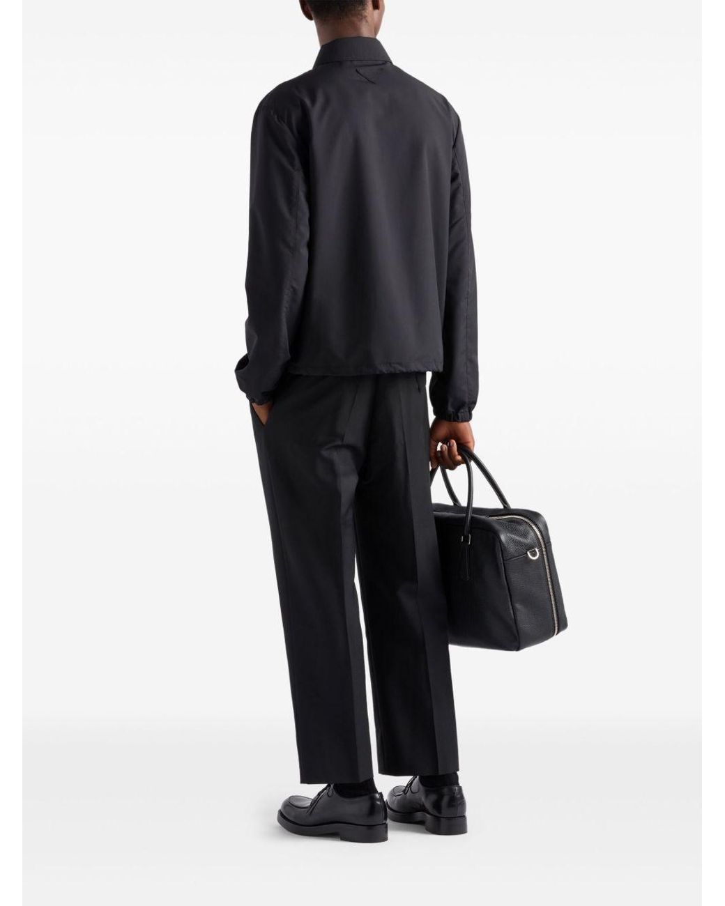 Prada Blue Wool Caban Coat for men