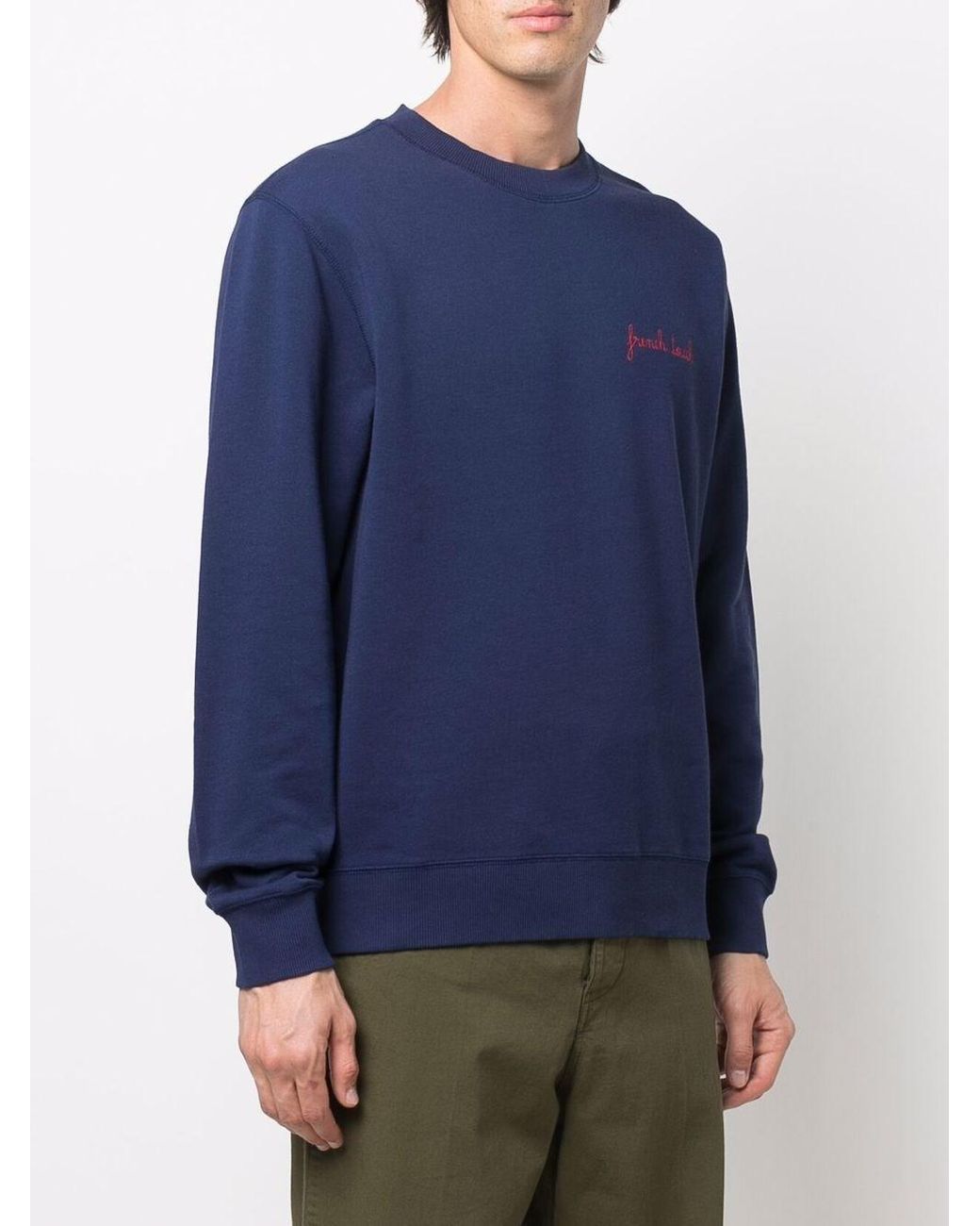 Maison Labiche Blue Cotton Sweater for men