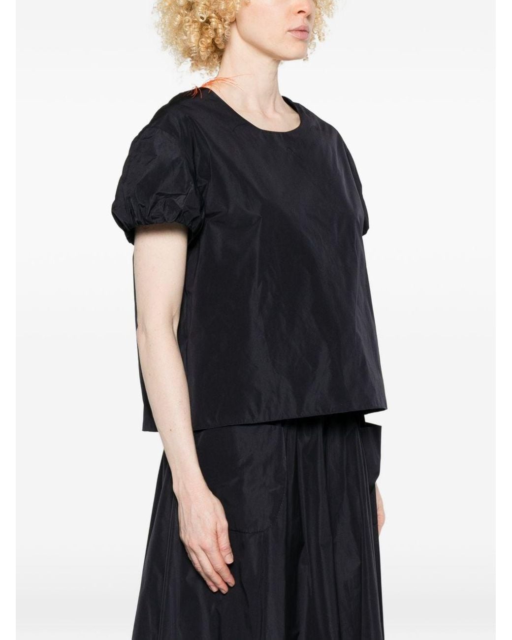 Susanne Bommer Black Baloon Sleeve Top