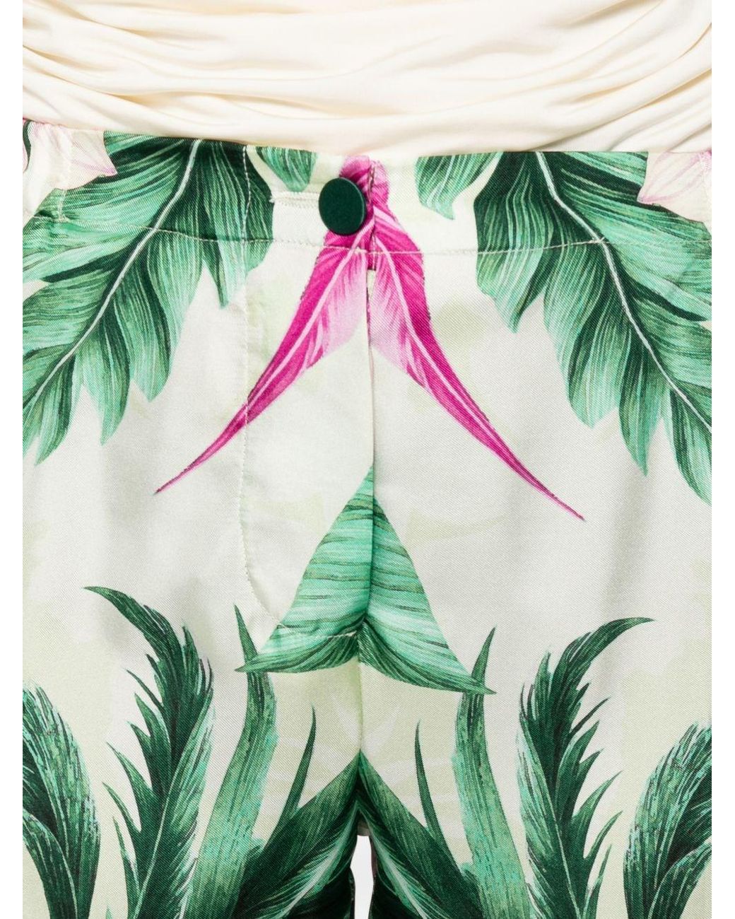 F.R.S For Restless Sleepers White Printed Silk Trousers