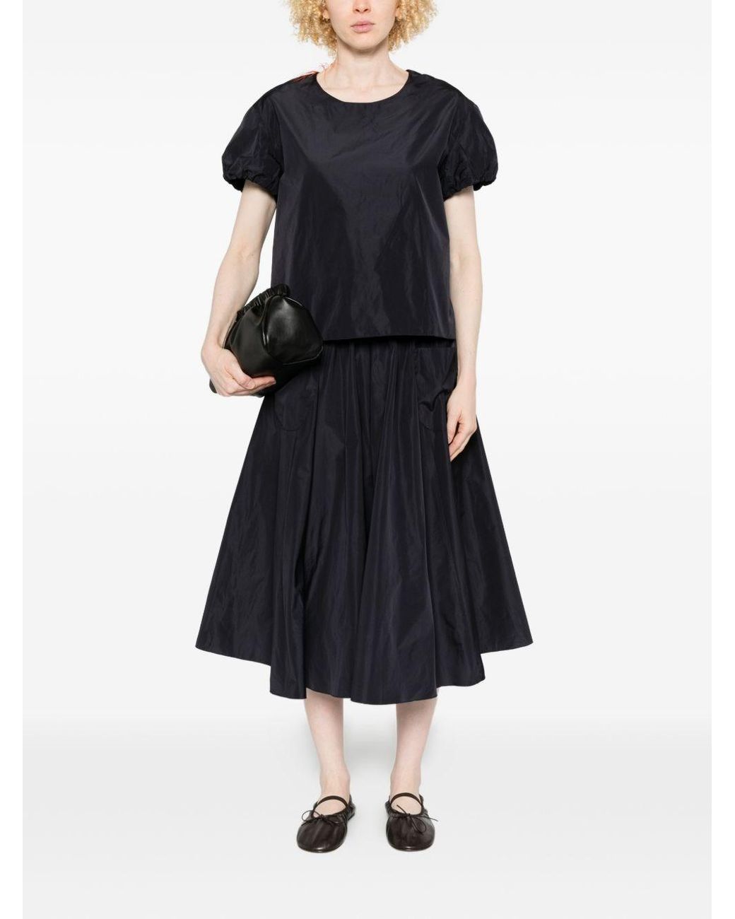 Susanne Bommer Black Baloon Sleeve Top