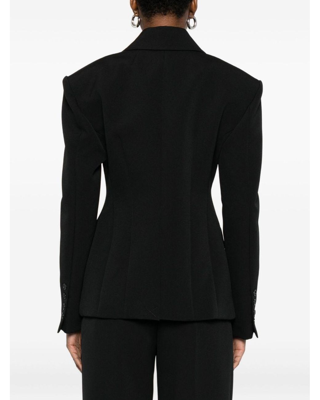 Frankie Shop Black Doyer Double-Breasted Blazer Jacket
