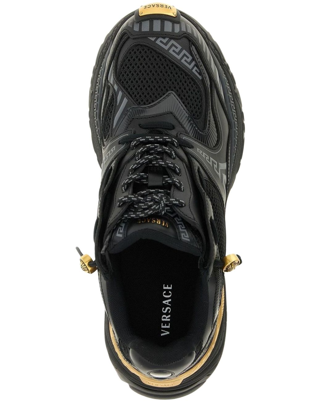 Versace Black Calf Leather Sneakers for men