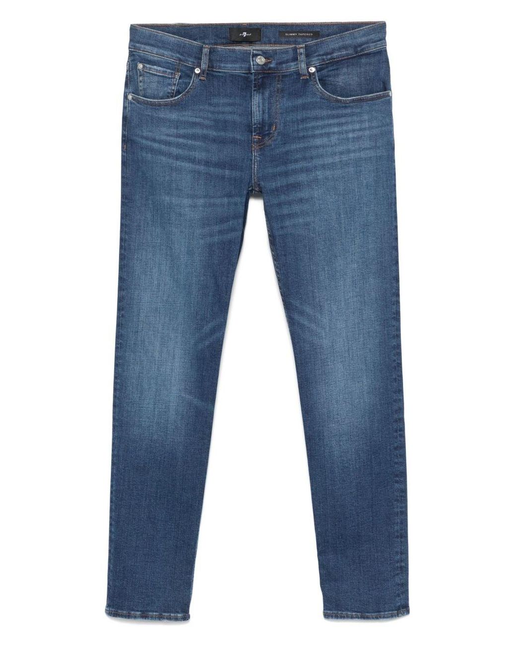 7 For All Mankind Blue Reason Slim Jeans for men