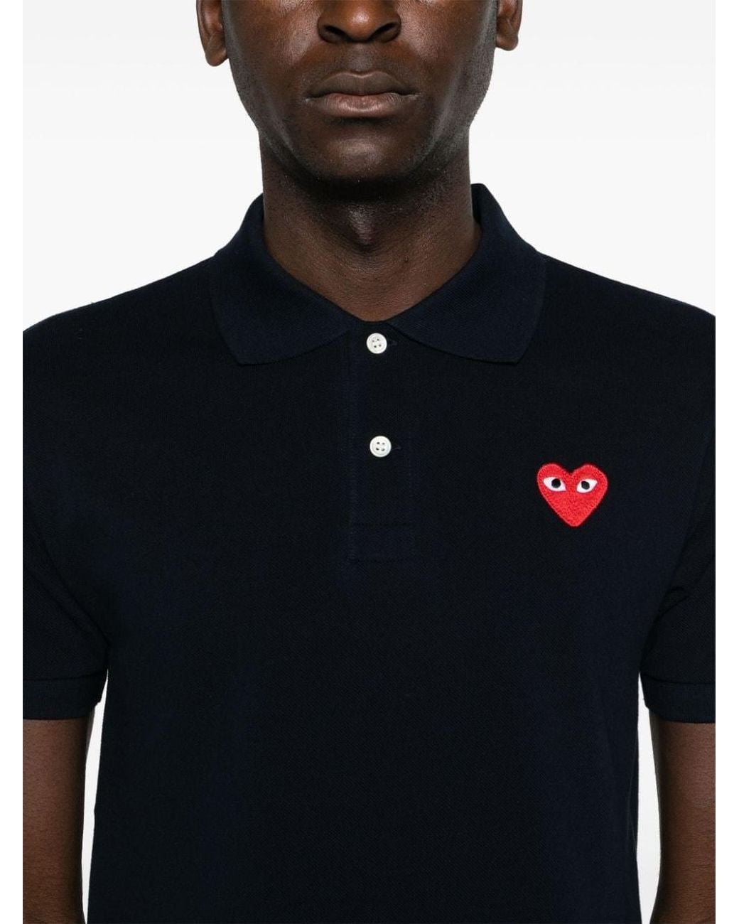 COMME DES GARÇONS PLAY Black Cotton Polo Shirt for men