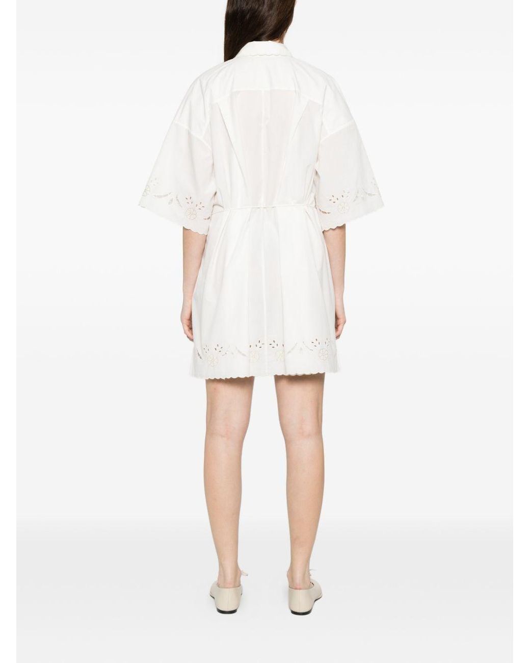 Forte_forte White Embroidered Cotton Shirtdress