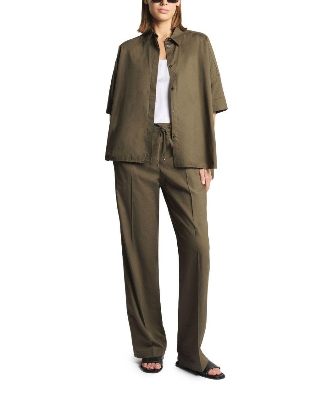 Fay Green Cotton Trousers