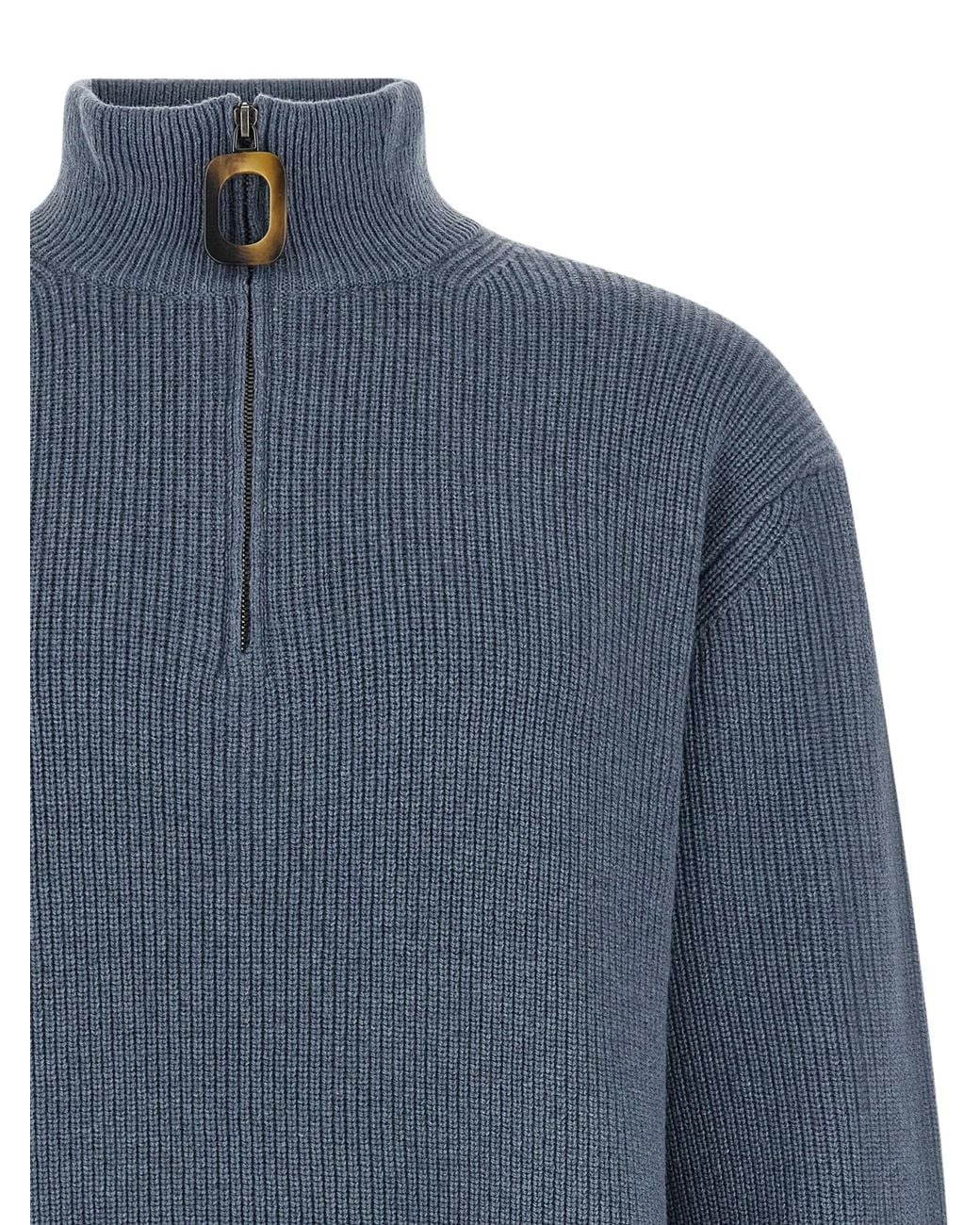 J.W. Anderson Blue Wool-Cotton Crewneck Sweater for men