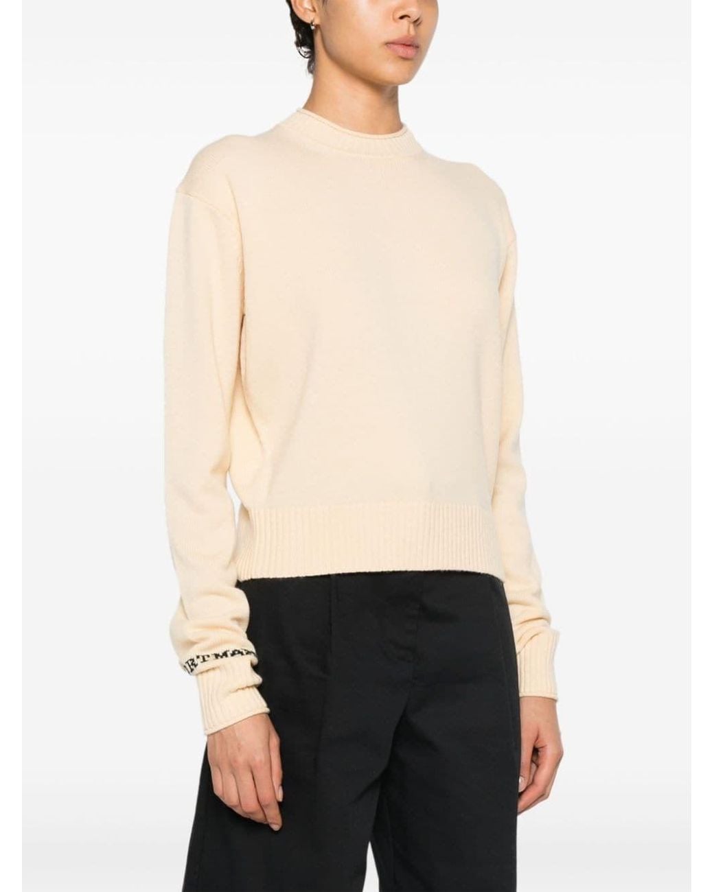 Sportmax White Wool Crewneck Sweater