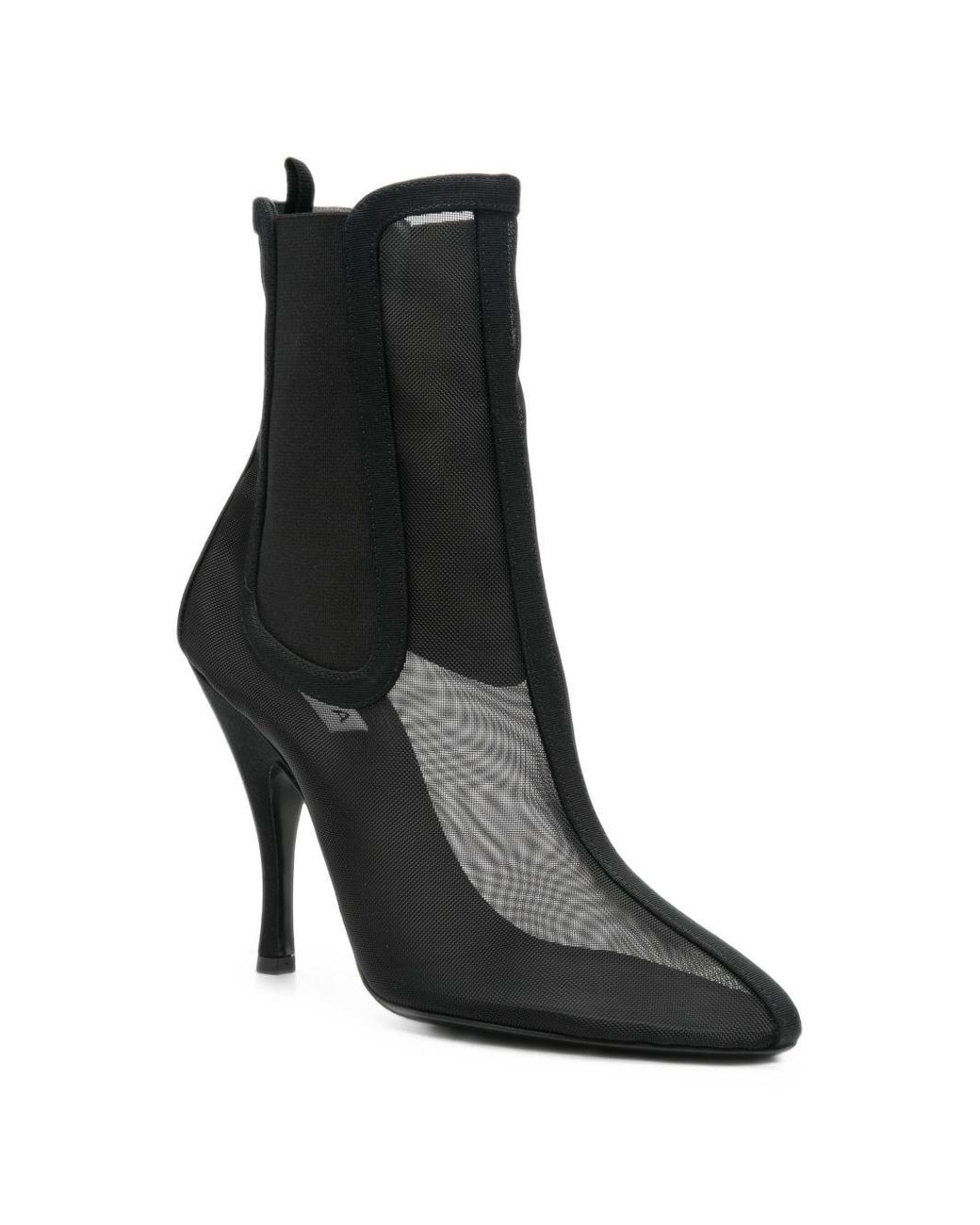 Alaïa Black Leather Chelsea Boots