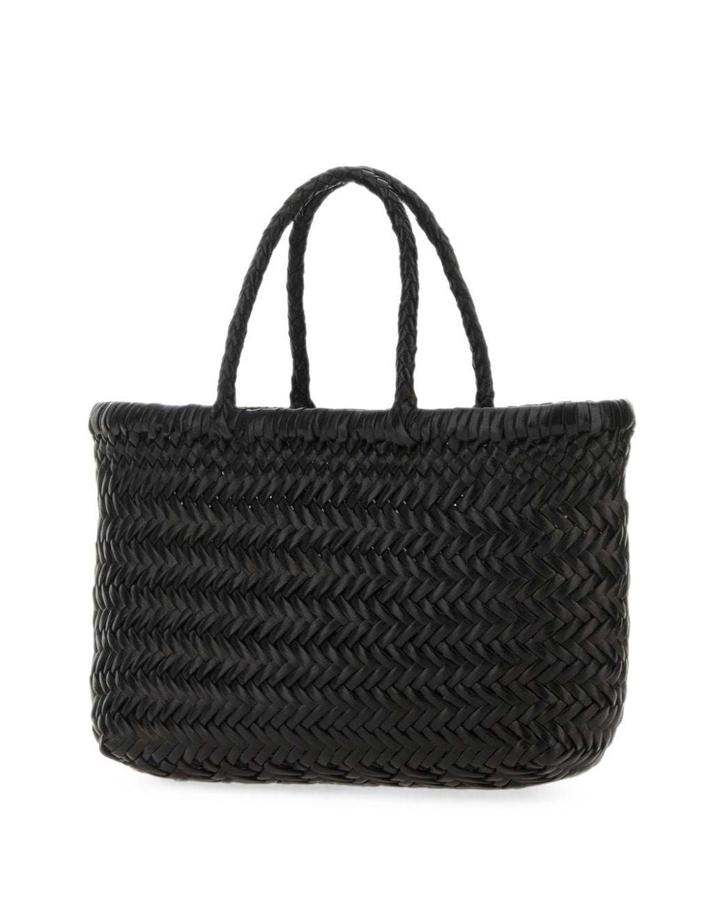 Mini Borsa Basket Flat Gora di Dragon Diffusion in Black
