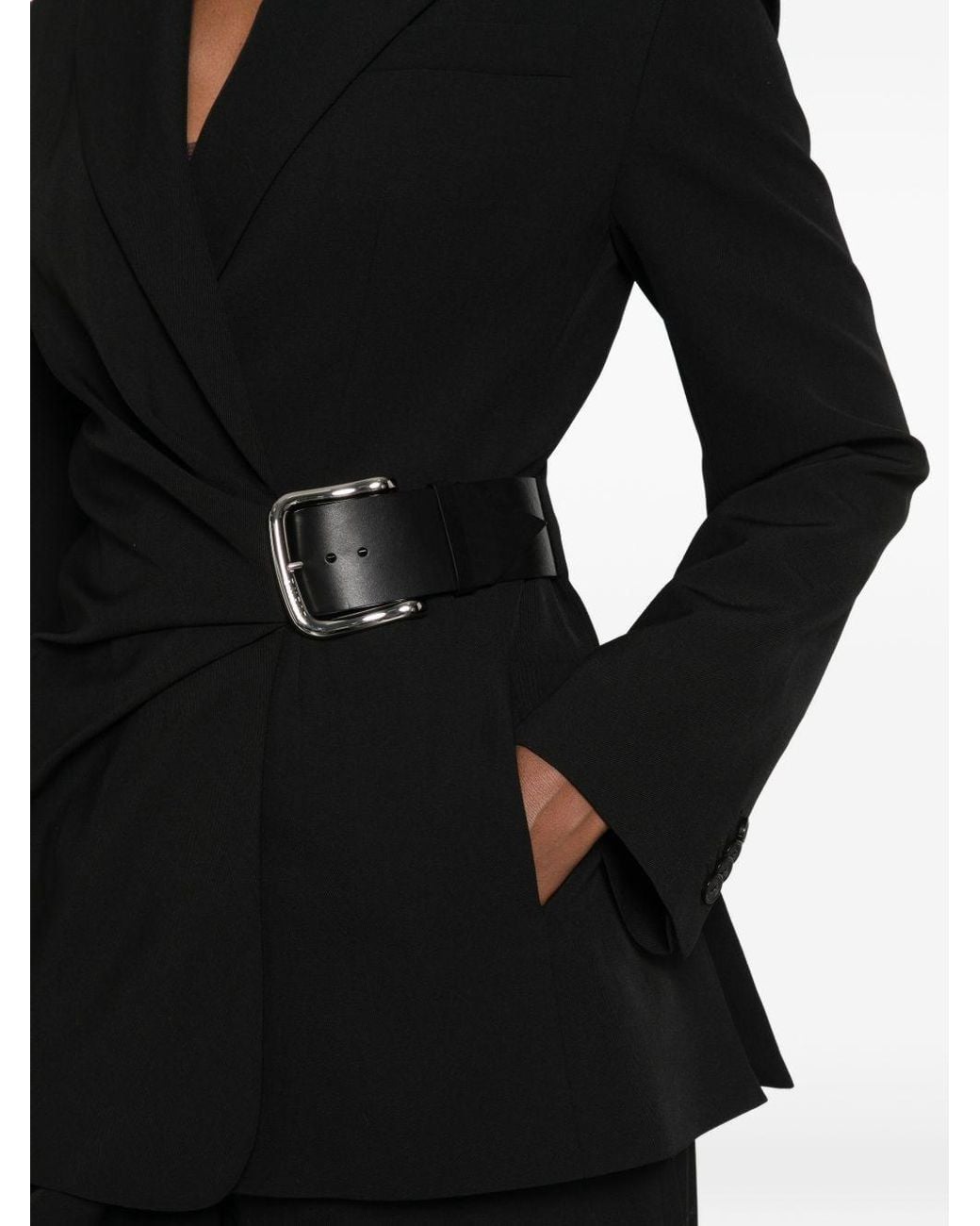 Loewe Black Wool Draped Jacket