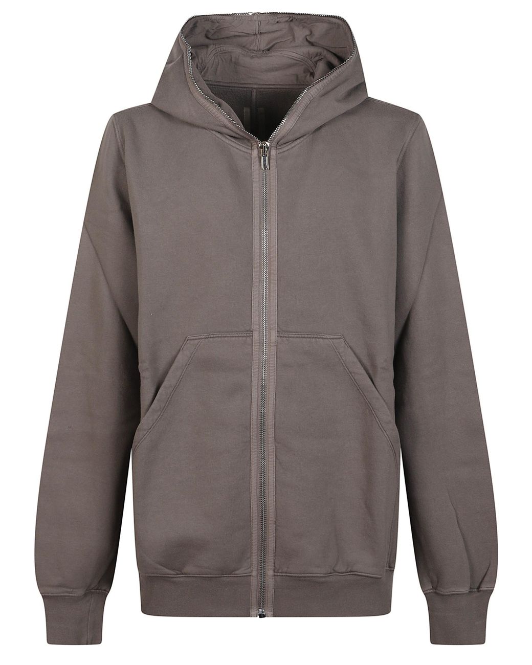 Rick Owens Gray Hoodie With Zip for men