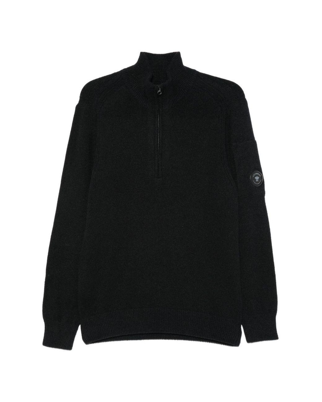 C P Company Black Wool Blend Sweater By for men