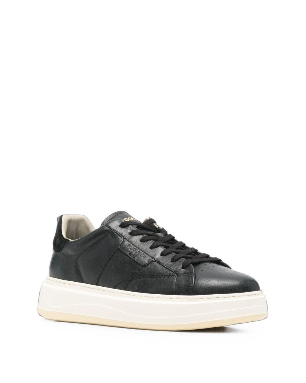 Woolrich Black Leather Sneakers