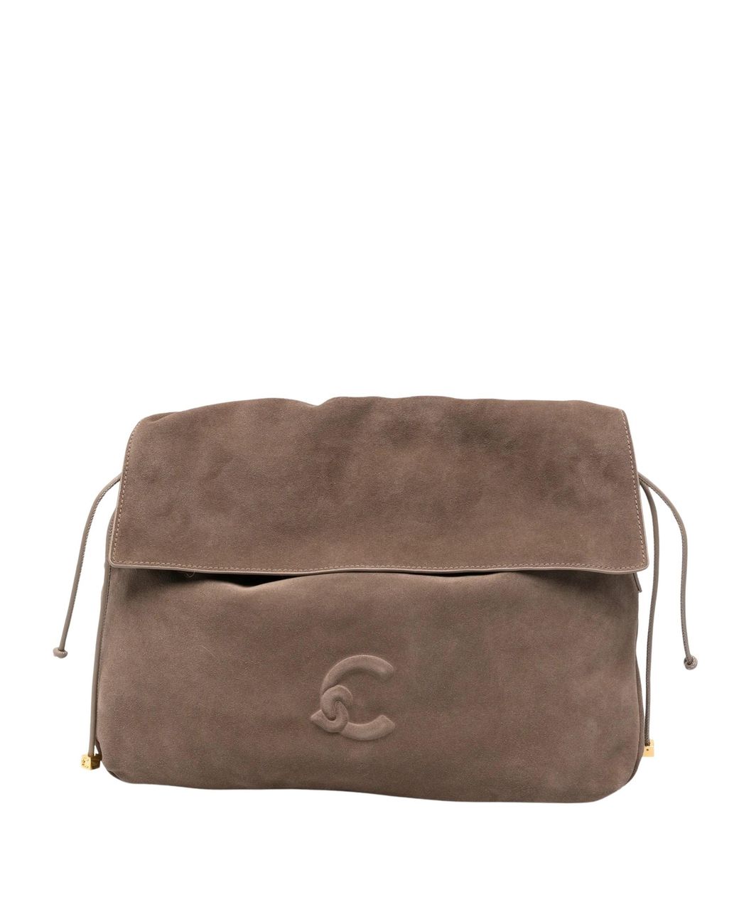 Coccinelle Brown Shoulder Bag With Embossed Logo
