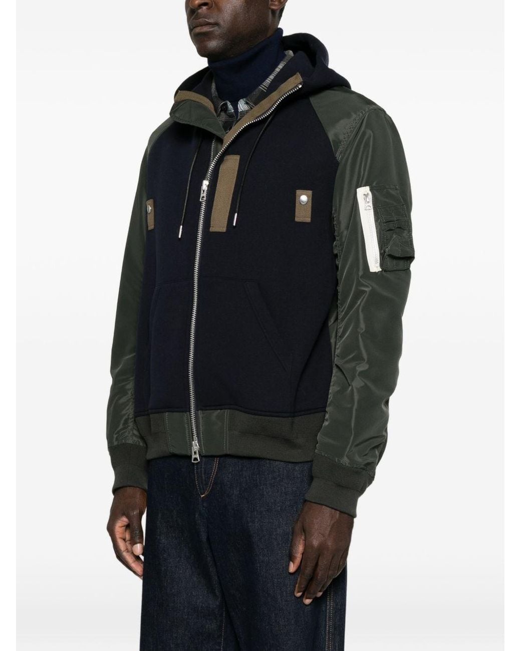 Sacai Black Zipped Sweatshirt By for men