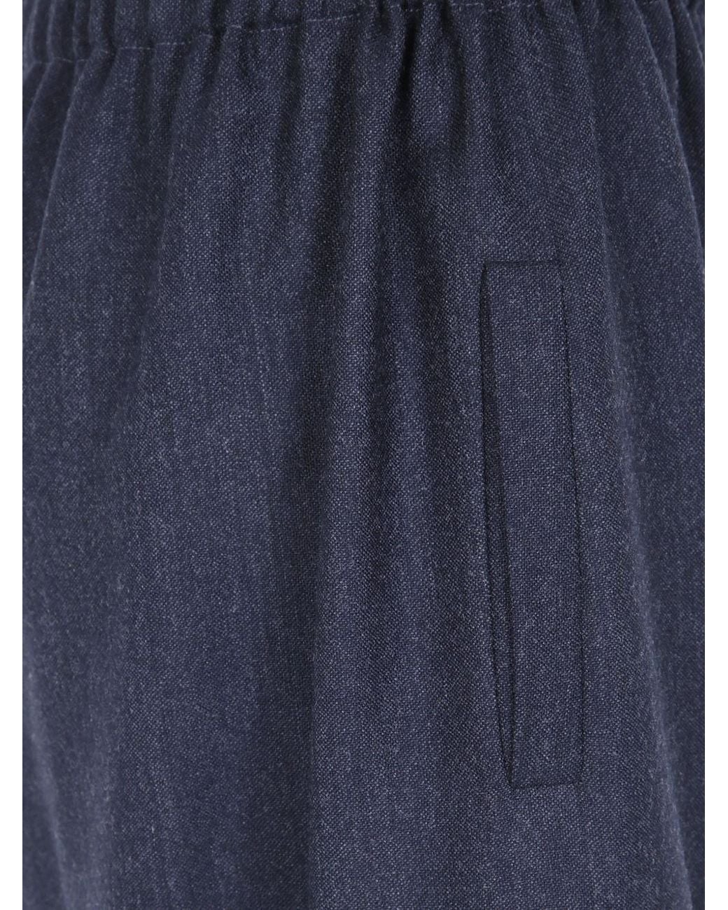 Daniela Gregis Blue Wool Wide-Leg Trousers