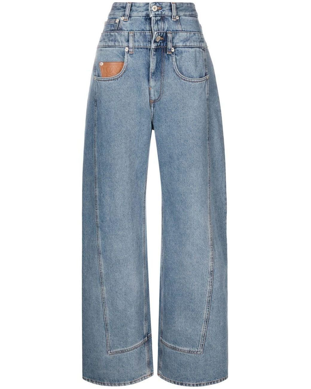 送料関税込【LOEWE】Flamenco high-rise wide-leg jeans Flamenco high-rise wide-leg jeans in blue - Loewe | Mytheresa