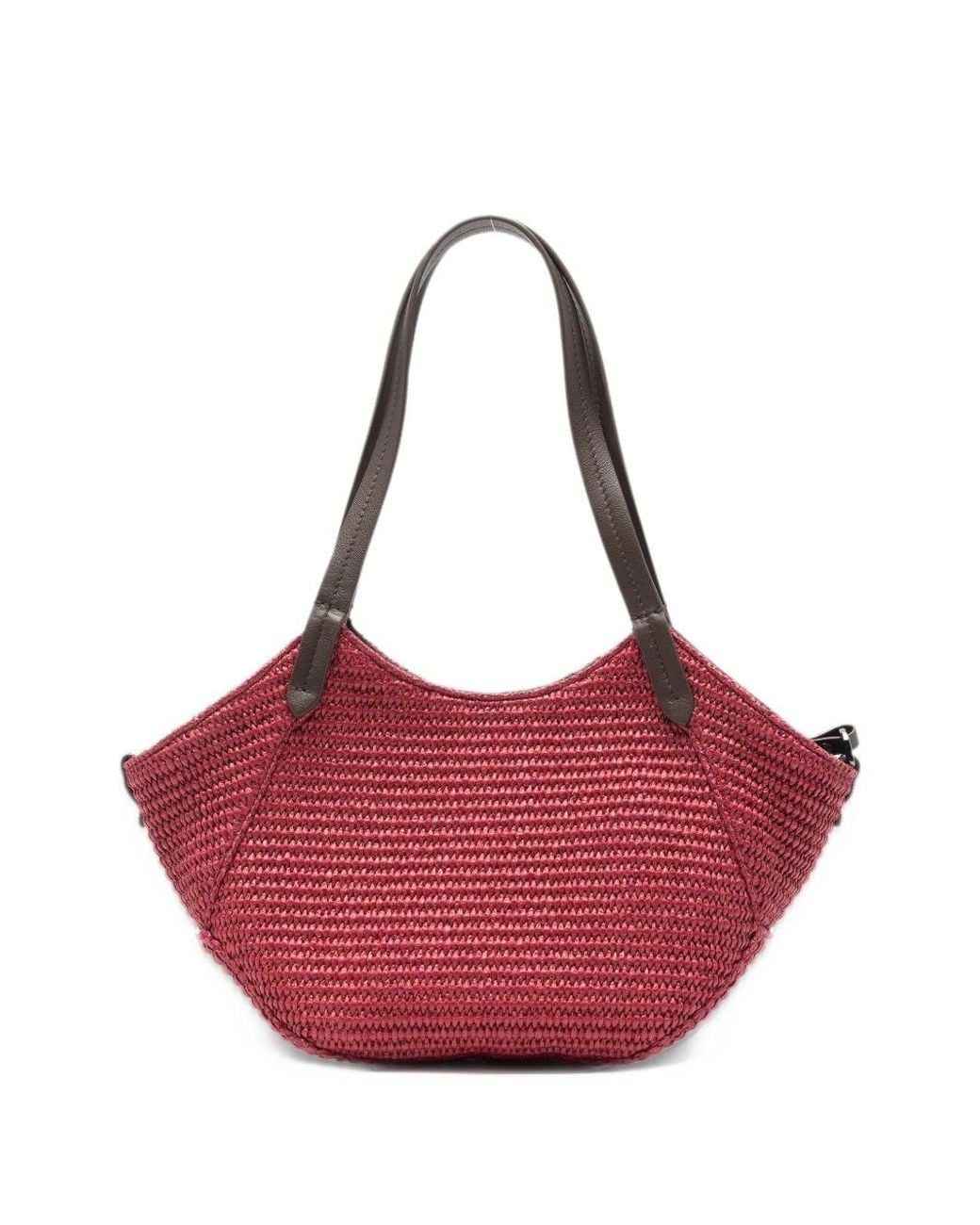 Brunello Cucinelli Red Cotton Blend Tote Bag